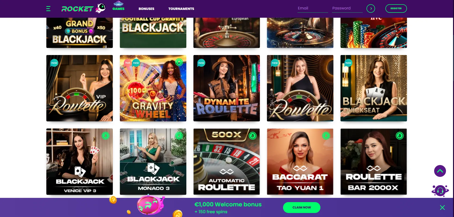 Casino Rocket live dealer tables — real-time HD streaming with professional croupiers